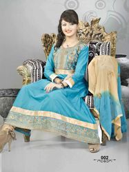 Manufacturers Exporters and Wholesale Suppliers of Sky Blue Anarkali Suit Surat Gujarat